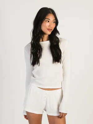 HARLOW RIVER WAFFLE LONG SLEEVE - CREAM