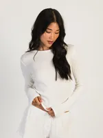 HARLOW RIVER WAFFLE LONG SLEEVE - CREAM