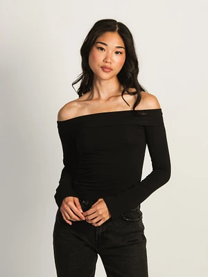 HARLOW KAITLYN OFF-THE-SHOULDER LONG SLEEVE - NOIR