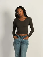 T-SHIRT À ENCOCHE HARLOW HARPER MANCHES LONGUES