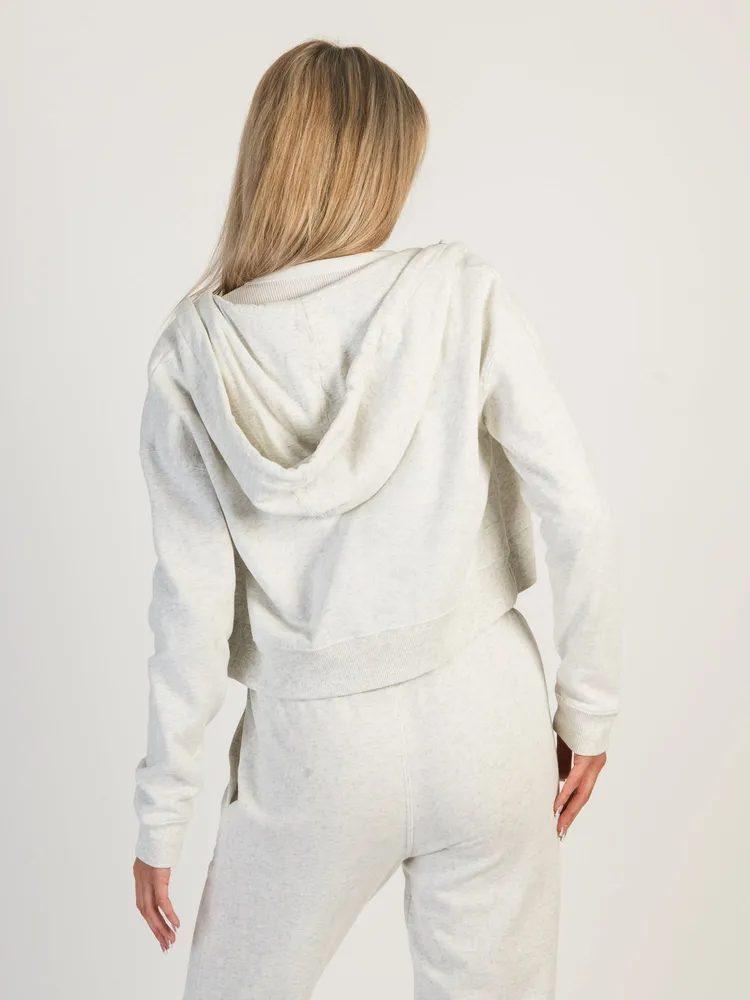 HARLOW JOSIE ZIP UP MELANGE HOODIE - CLOUD