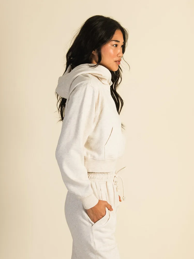 HARLOW BRE POPOVER MELANGE HOODIE - OATMEAL