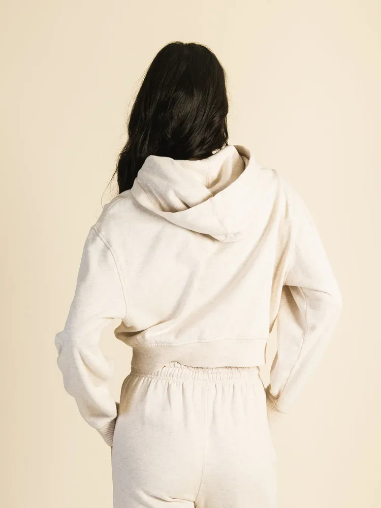 HARLOW BRE POPOVER MELANGE HOODIE - OATMEAL