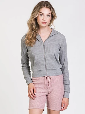 WOMENS GIANNA WAFFLE ZIP UP MIX