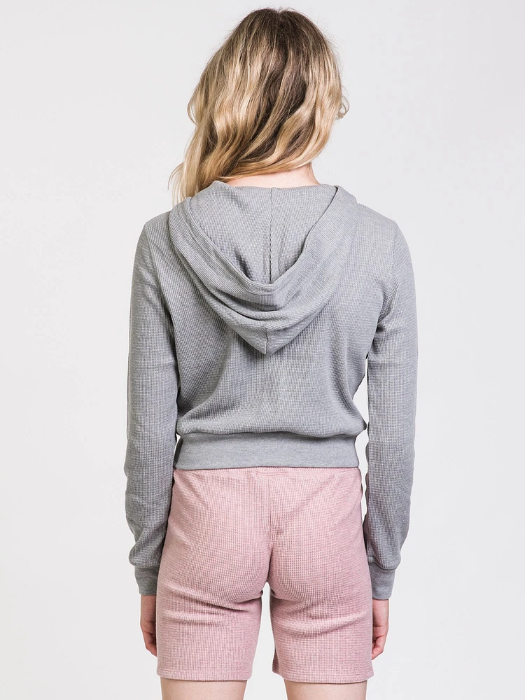 WOMENS GIANNA WAFFLE ZIP UP MIX