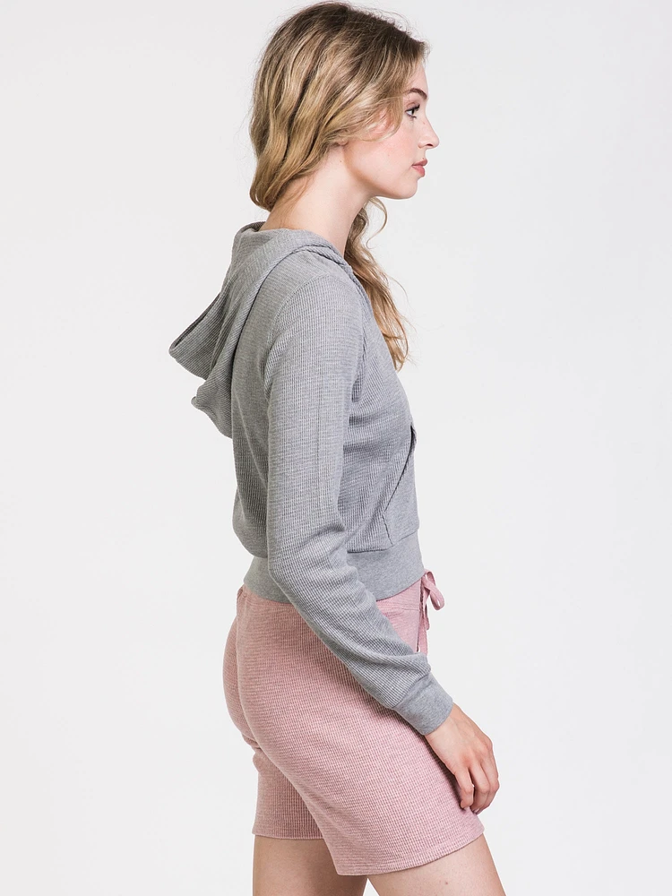 WOMENS GIANNA WAFFLE ZIP UP MIX