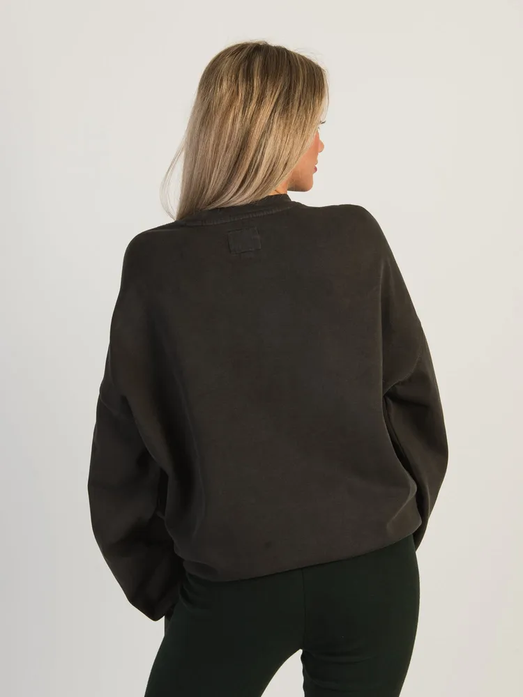 HARLOW MICHELLE PRINT FLEECE CREWNECK - CHARCOAL