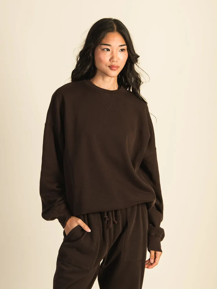 HARLOW MICHELLE CREW SWEATSHIRT - CHOCOLATE