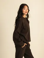 HARLOW MICHELLE CREW SWEATSHIRT - CHOCOLATE