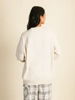 HARLOW MICHELLE VARSITY CREW SWEATSHIRT - CREAM