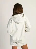 HARLOW MARIAH MELANGE ZIP HOODIE - HEATHER CLOUD WHITE