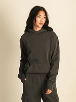 HARLOW HARLEY OVERSIZED BOYFRIEND PRINT HOODIE - CHARCOAL