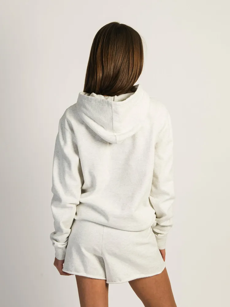 HARLOW HARLEY OVERSIZED MELANGE HOODIE - HEATHER CLOUD WHITE