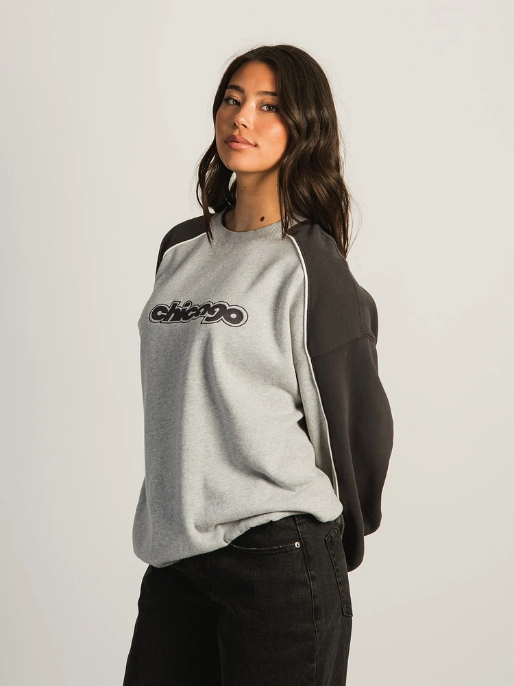 HARLOW ROXY EMBROIDERED CREWNECK - CHICAGO