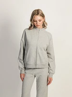 HARLOW HALLIE MELANGE ZIP - HEATHER GREY