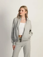 CHANDAIL ZIPPÉ HARLOW HALLIE MELANGE - GRIS CENDRE