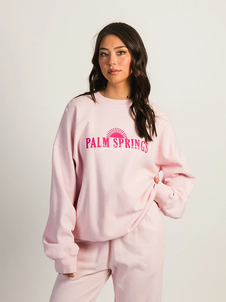 HARLOW MICHELLE PRINT CREWNECK - LIGHT PINK