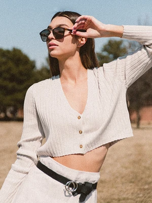 WOMENS CHLOE RIBBED CARDI