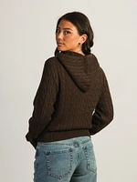 HARLOW MAUDE CABLE KNIT ZIP UP