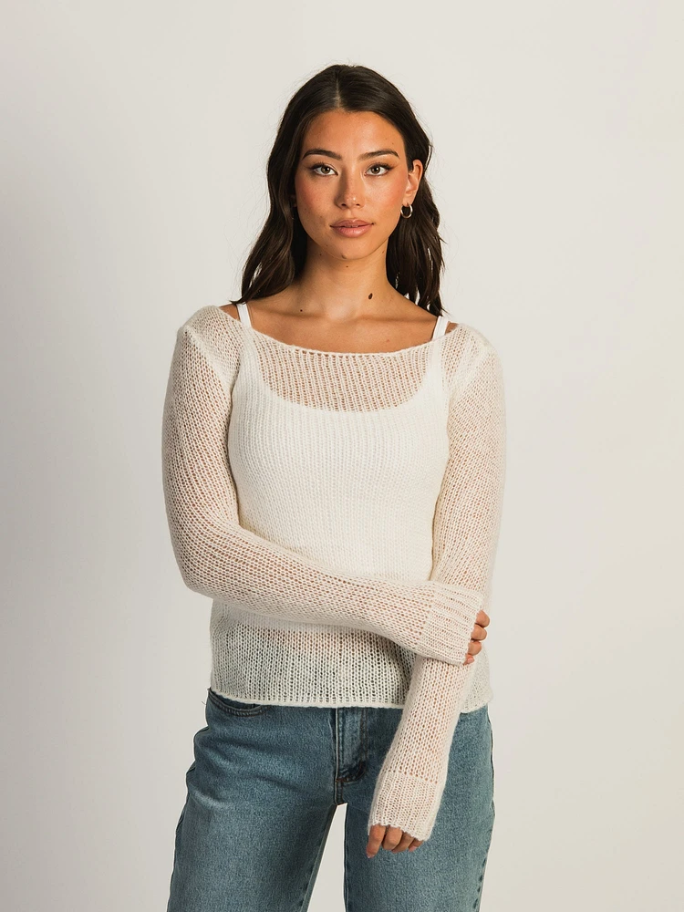 HARLOW LYNN KNIT SWEATER - OFF WHITE