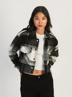 HARLOW BRITTANY CROPPED JACKET - BLACK WHITE