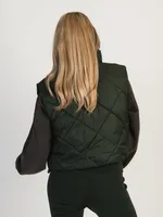 HARLOW ZOEY QUILTED VEST - FOREST
