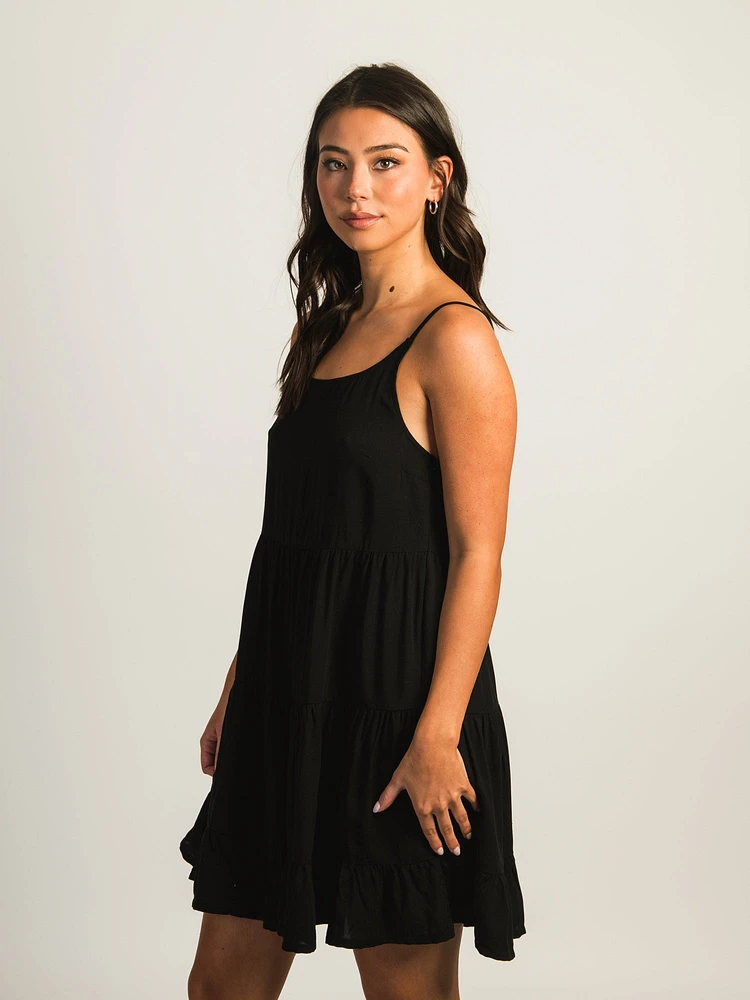 HARLOW TIERED DRESS - BLACK