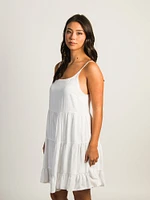 HARLOW TIERED LINED DRESS - WHITE