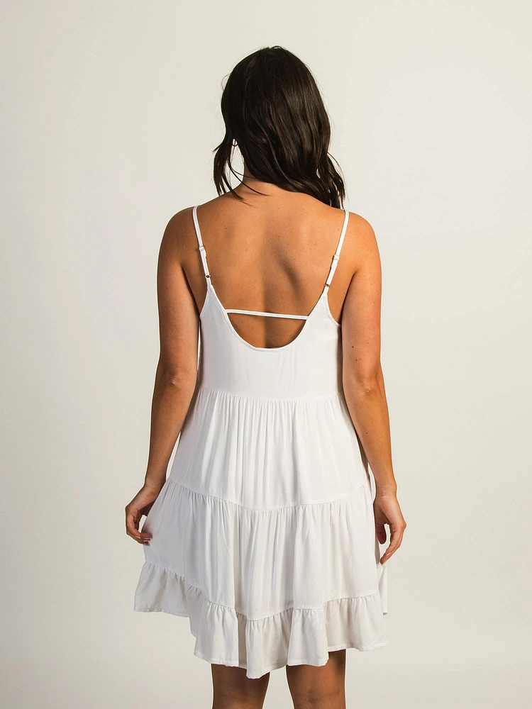 ROBE VOLANTÉE HARLOW AVEC DOUBLURE – BLANC