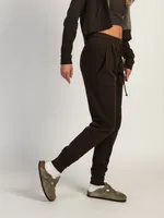 HARLOW HIGH RISE FLEECE JOGGER - CHOCOLATE