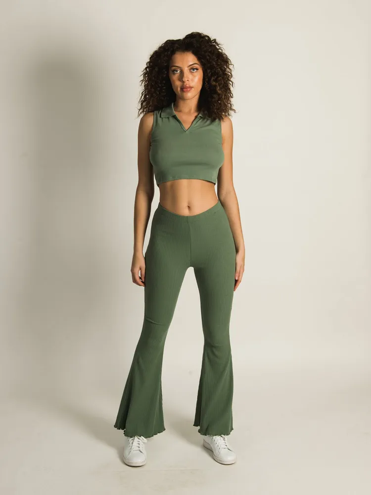 HARLOW RIBBED FLARE PANT - CLEARANCE