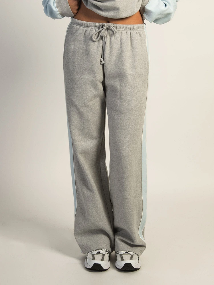 HARLOW ROXY STRAIGHT LEG SWEATPANT - HEATHER GREY