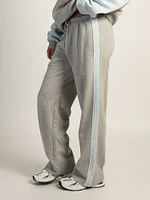 HARLOW ROXY STRAIGHT LEG SWEATPANT - HEATHER GREY