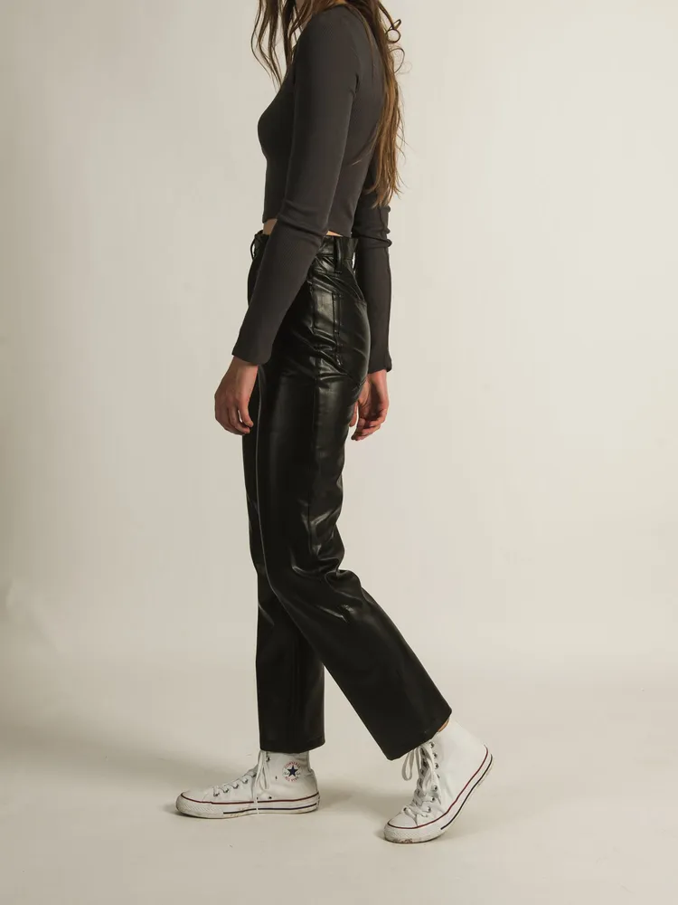 PANTALON HARLOW EN CUIR VÉGÉTALIEN À TAILLE HAUTE - DÉSTOCKAGE