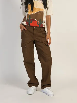 PANTALON CARGO À TAILLE BASSE HARLOW - CHOCOLAT