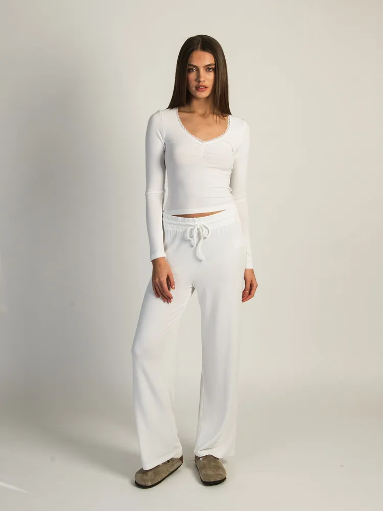 HARLOW MOLLY LOUNGE PANT - WHITE