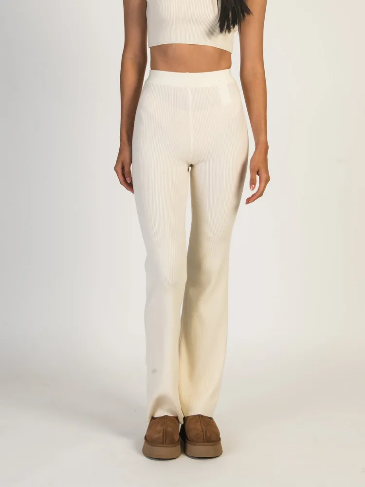 HARLOW HOLLY RIBBED PANT - CREAM