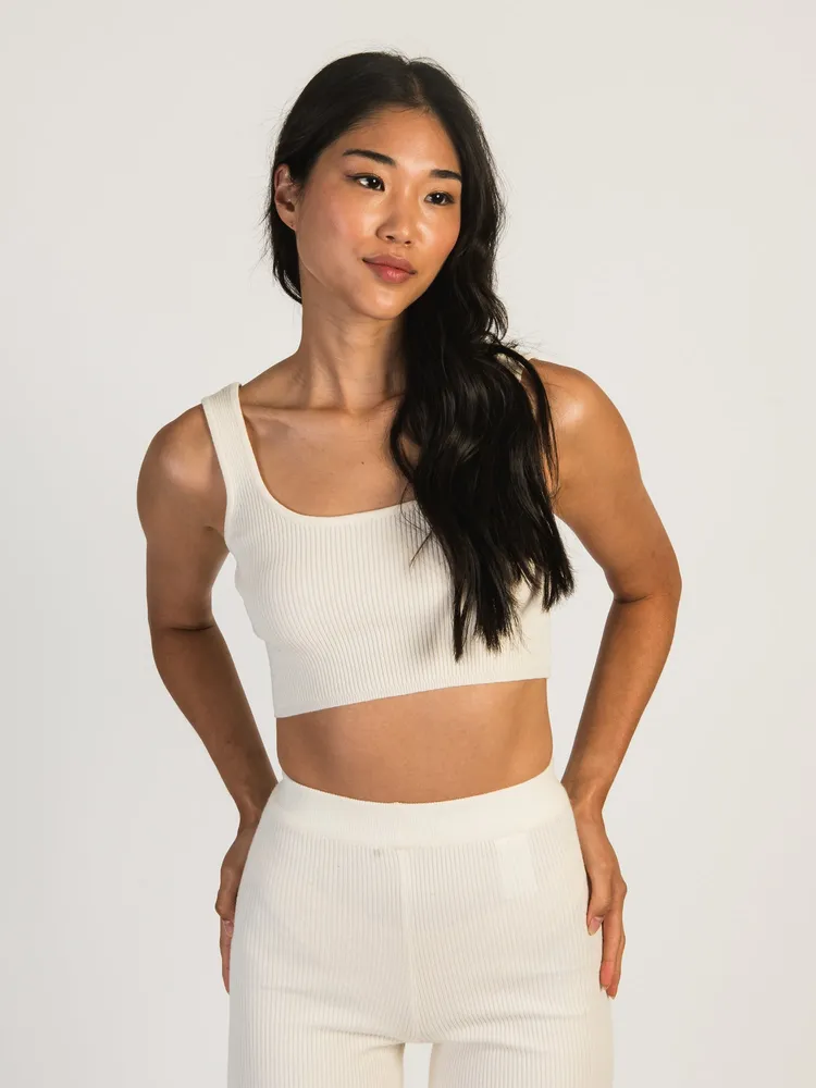 HARLOW HOLLY RIBBED TANK TOP - CREAM