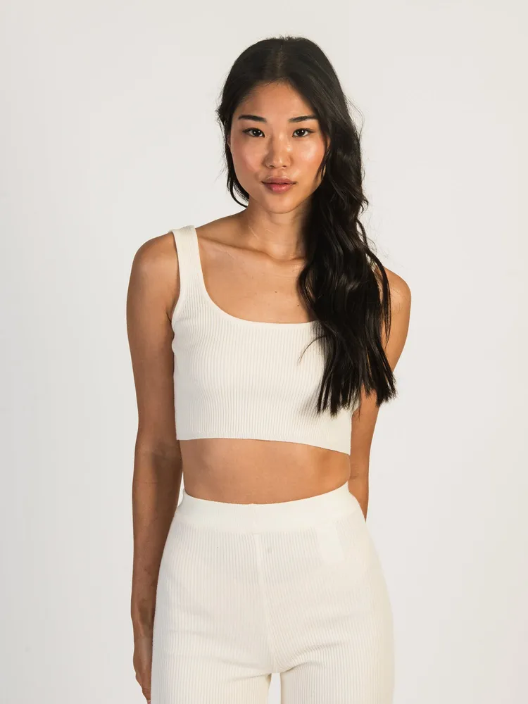 HARLOW HOLLY RIBBED TANK TOP - CREAM