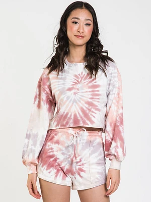 HARLOW GISELLE TIE DYE CROPPED CREW - CLEARANCE