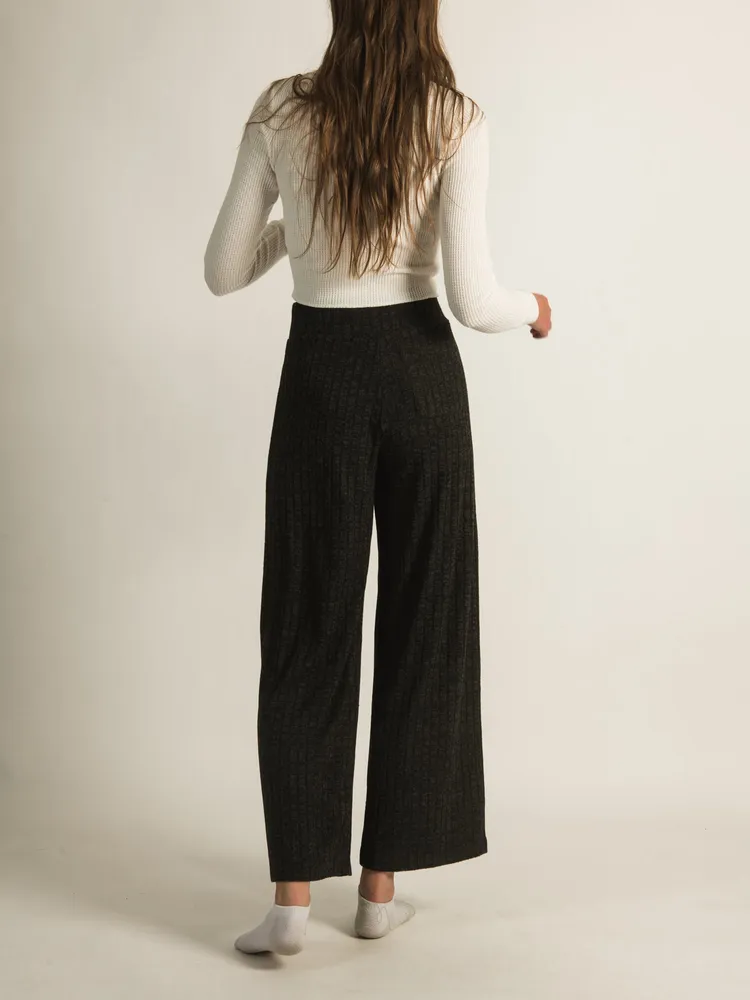 HARLOW RIBBED WIDE LEG PANTS - CLEARANCE