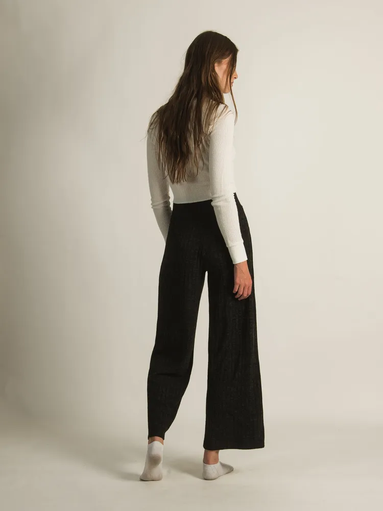 HARLOW RIBBED WIDE LEG PANTS - CLEARANCE
