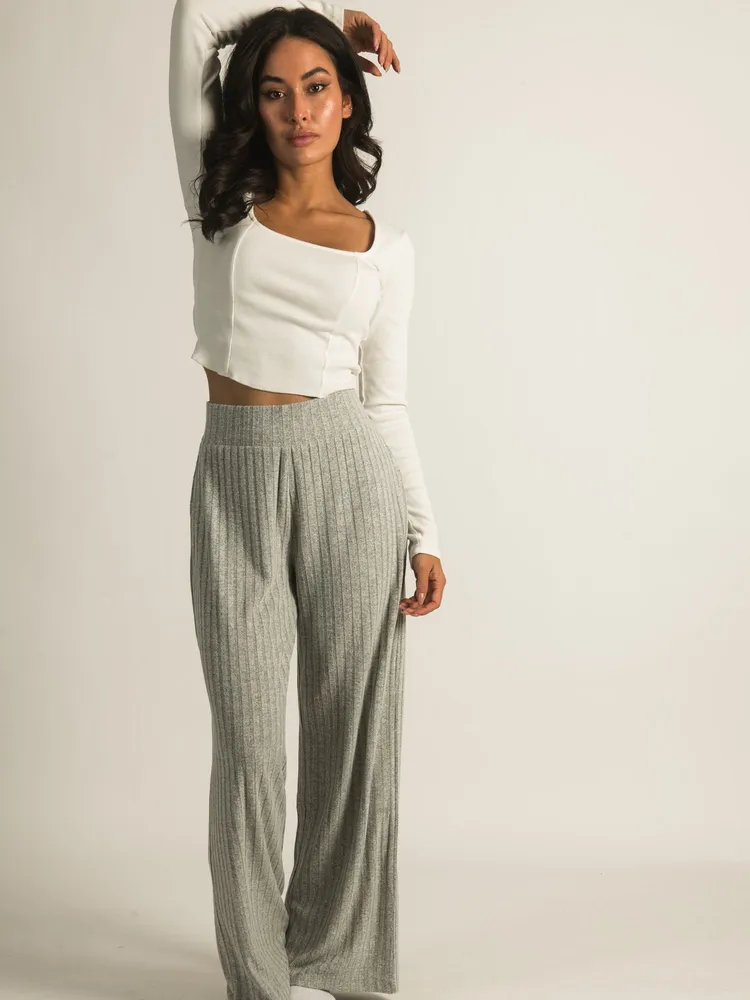 HARLOW RIBBED WIDE LEG PANTS