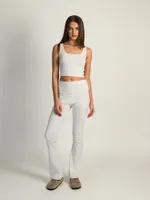 HARLOW MANDY MELANGE PANT - HEATHER CLOUD WHITE