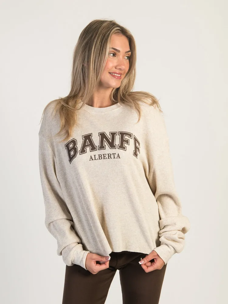 HARLOW WINNIE MELANGE WAFFLE LONG SLEEVE - OATMEAL