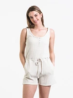 HARLOW HENLEY WAFFLE ROMPER - CLEARANCE