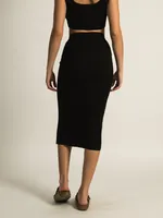 HARLOW AUDREY RIBBED SLIT SKIRT