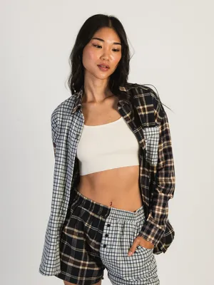 HARLOW PATCHWORK BUTTON UP SHIRT - MULTI