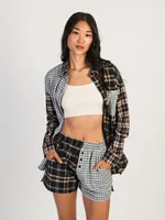 HARLOW PATCHWORK BUTTON UP SHIRT - MULTI