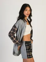 HARLOW PATCHWORK BUTTON UP SHIRT - MULTI